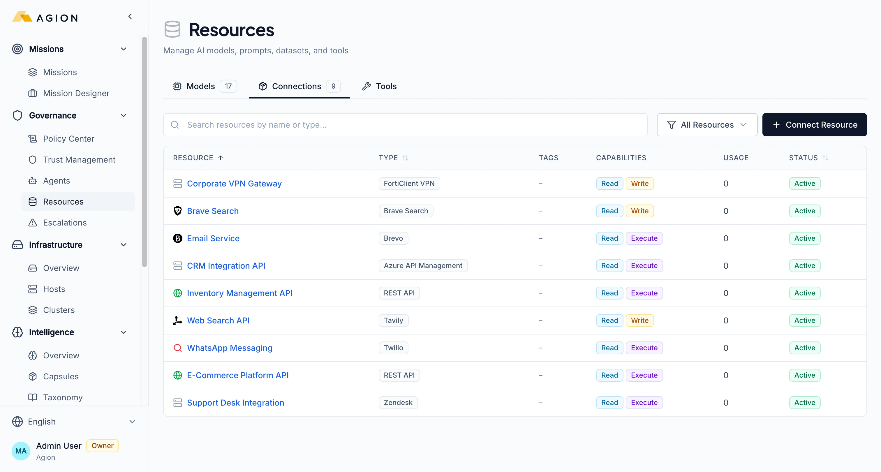 Connections — securely connect to databases, APIs, and enterprise systems